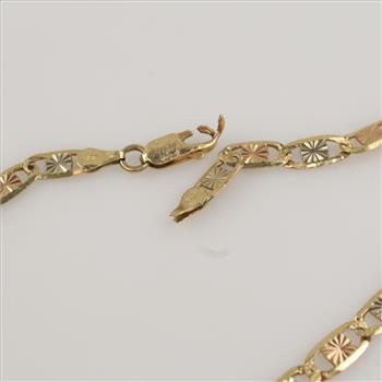 14kt Gold Tri-color Mariner Chain Anklet