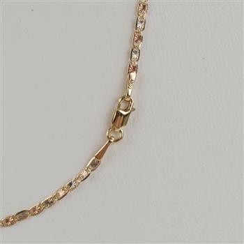 14kt Gold Tri-color Mariner Chain Necklace