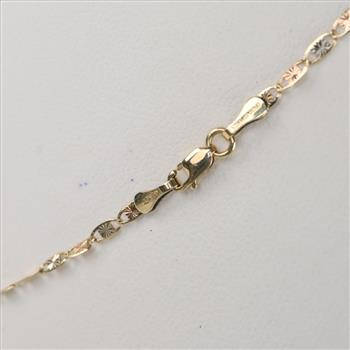 14kt Gold Tri-color Mariner Chain Necklace