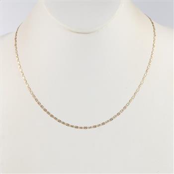 14kt Gold Tri-color Mariner Chain Necklace