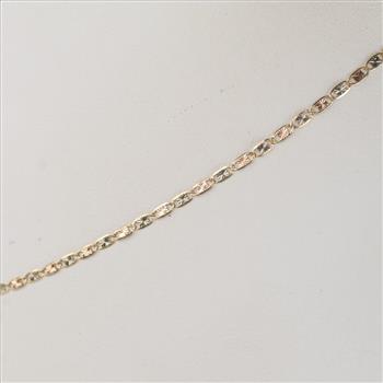 14kt Gold Tri-color Mariner Chain Necklace