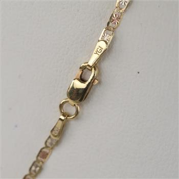 14kt Gold Tri-color Mariner Chain Necklace