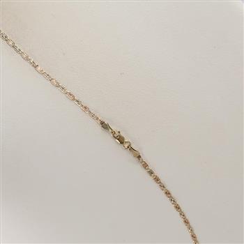 14kt Gold Tri-color Mariner Chain Necklace