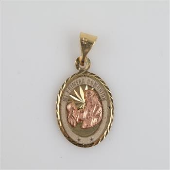 14kt Gold Tri-color Religious Pendant