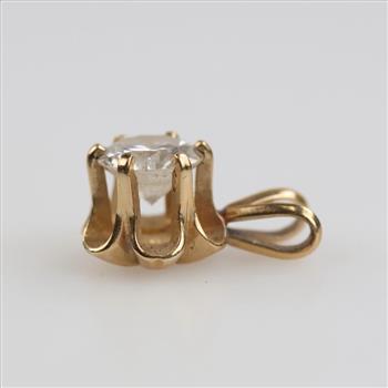 14kt Gold Tullip  Diamond Pendant
