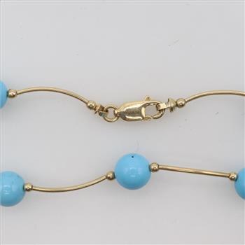 14kt Gold Turquoise Bead Bracelet