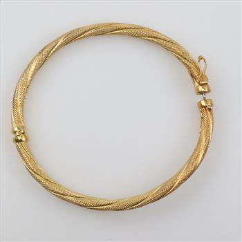 14kt Gold Twisted Bangle Bracelet