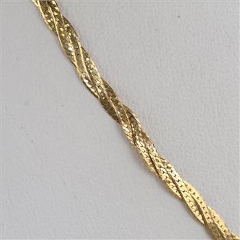 14kt Gold Twisted Herringbone Chain Necklace