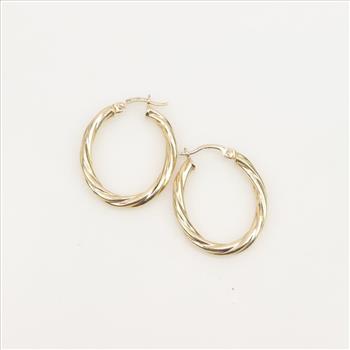 14kt Gold Twisted Hoop Earrings
