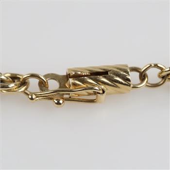 14kt Gold Twisted Rope Chain Bracelet