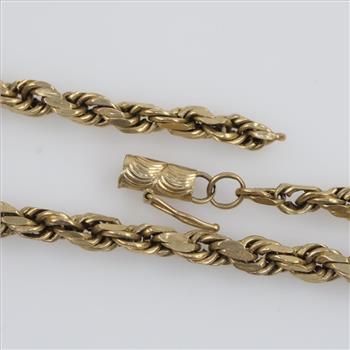 14kt Gold Twisted Rope Chain Bracelet