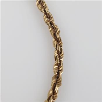 14kt Gold Twisted Rope Chain Bracelet