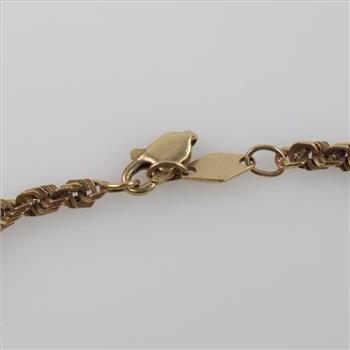 14kt Gold Twisted Rope Chain Bracelet