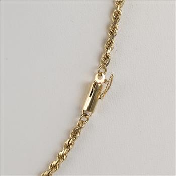 14kt Gold Twisted Rope Chain Necklace