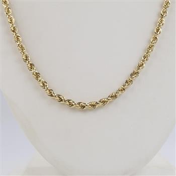 14kt Gold Twisted Rope Chain Necklace