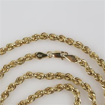 14kt Gold Twisted Rope Chain Necklace