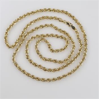 14kt Gold Twisted Rope Chain Necklace