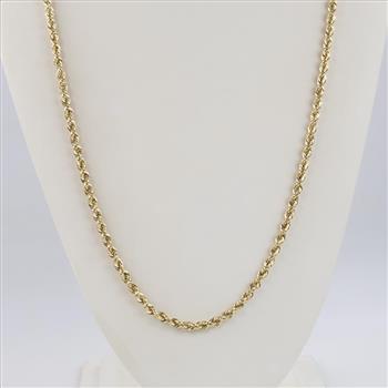 14kt Gold Twisted Rope Chain Necklace