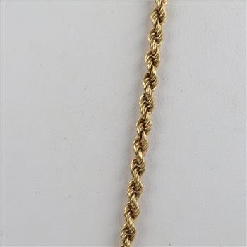 14kt Gold Twisted Rope Chain Necklace