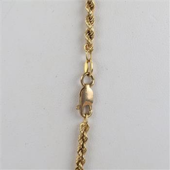 14kt Gold Twisted Rope Chain Necklace