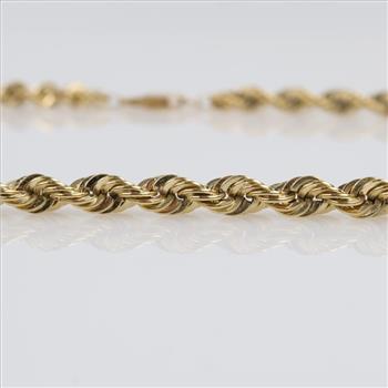 14kt Gold Twisted Rope Chain Necklace