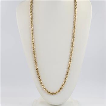 14kt Gold Twisted Rope Chain Necklace