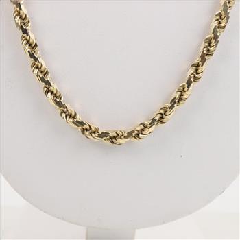 14kt Gold Twisted Rope Chain Necklace