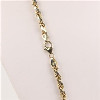 14kt Gold Twisted Rope Chain Necklace