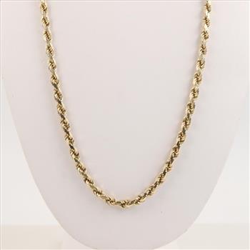 14kt Gold Twisted Rope Chain Necklace