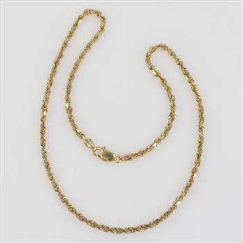 14kt Gold Twisted Rope Chain Necklace