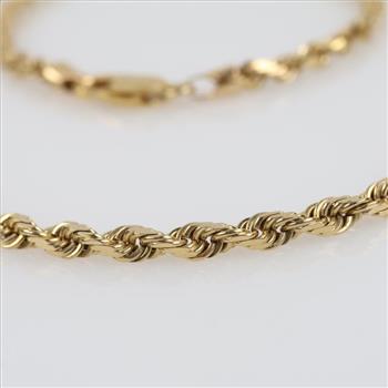 14kt Gold Twisted Rope Chain Necklace