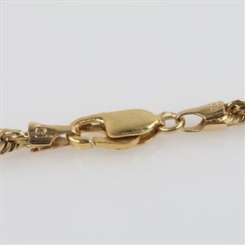 14kt Gold Twisted Rope Chain Necklace