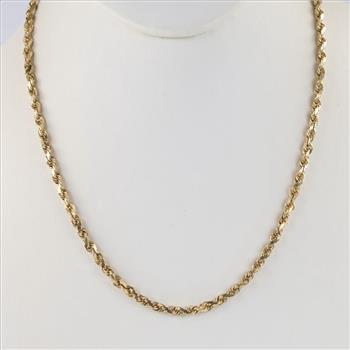 14kt Gold Twisted Rope Chain Necklace