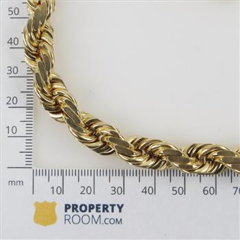 14kt Gold Twisted Rope Link Chain Necklace-Evaluated By Our Certified Gemologist-AGS/GIA