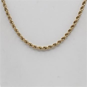 14kt Gold Twisted Rope Link Necklace- Evaluated By Our Certified Gemologist-AGS/GIA