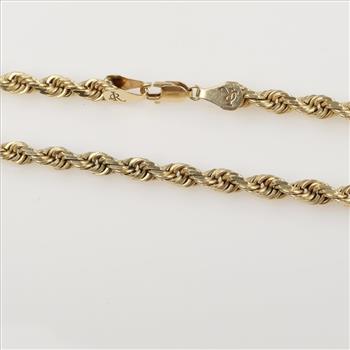 14kt Gold Twisted Rope Necklace - Evaluated By Our Certified Gemologist-AGS/GIA