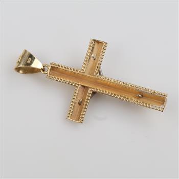 14kt Gold Two Tone Cross Pendant
