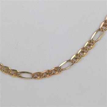 14kt Gold Two Tone Gold Figaro Chain Link Necklace