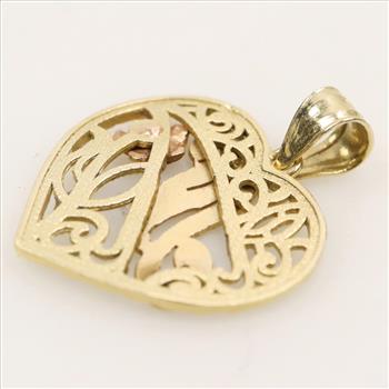 14kt Gold Two Tone Heart Pendant