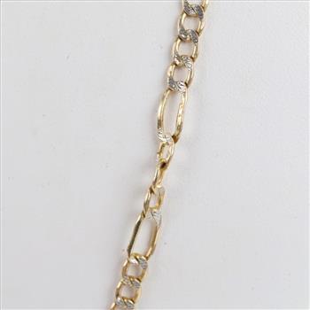 14kt Gold Two Tone Hollow Necklace