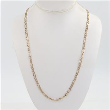 14kt Gold Two Tone Hollow Necklace