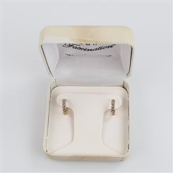 14kt Gold Two Tone Hoop Earrings