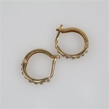 14kt Gold Two Tone Hoop Earrings