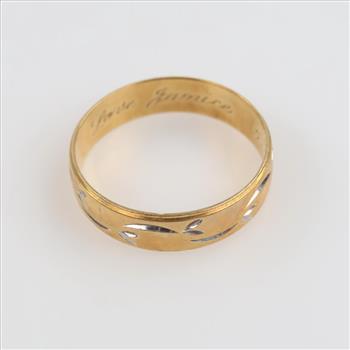 14kt Gold Two-tone Carved Band