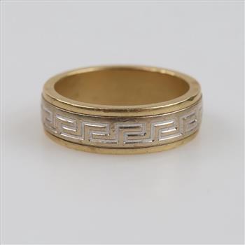 14kt Gold Two-tone Carved Band