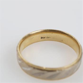 14kt Gold Two-tone Carved Band