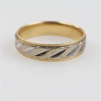 14kt Gold Two-tone Carved Band