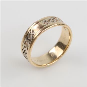 14kt Gold Two-tone Celtic Knot Band