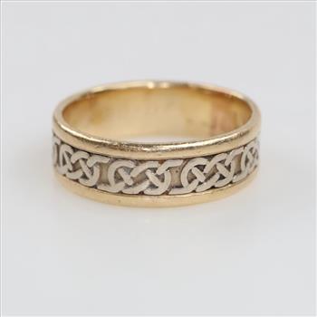 14kt Gold Two-tone Celtic Knot Band