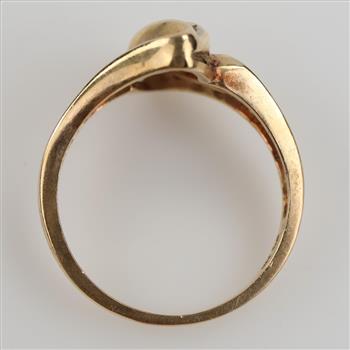 14kt Gold Two-tone Clear Stone Ring